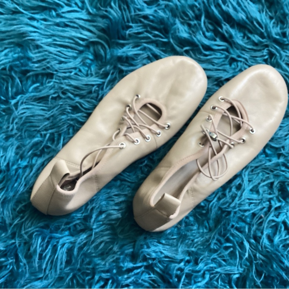 Zara Cream Lace-Up Flats